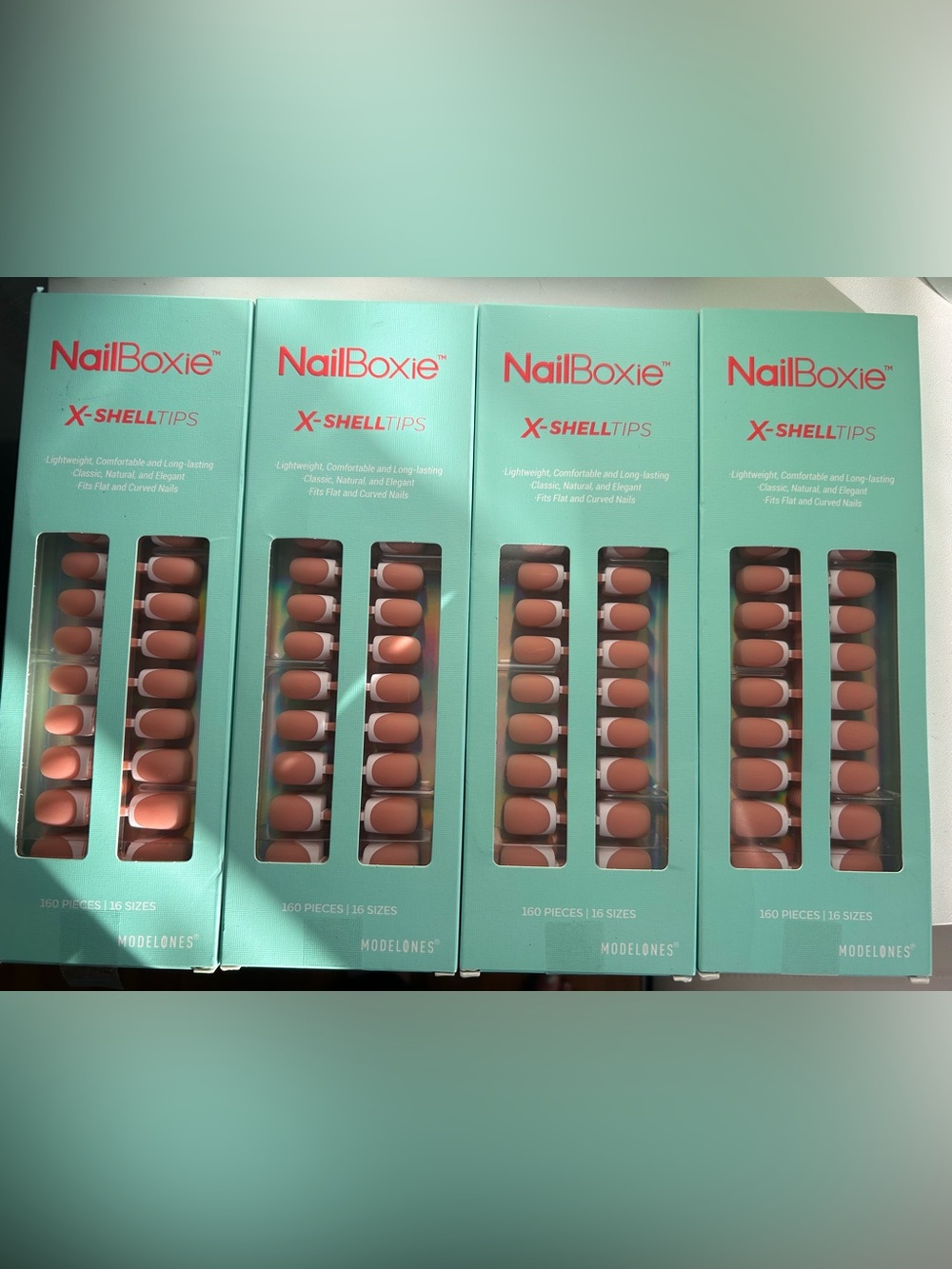MODELONES X-Shell Tips Nude Press-On Nail Set- 4 pack